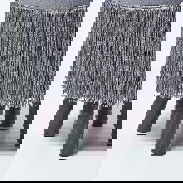 HOMESCAPES Warwick Velvet Footstool with Legs