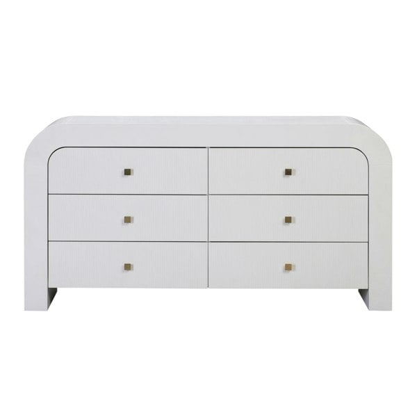 Furniture Edit Hump 6 Drawer White Dresser Sideboard With Drawers