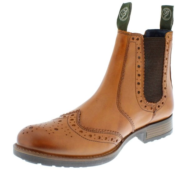 Frank James Chepstow Mens Brogue Chelsea Dealer Cleated Sole Leather Boots