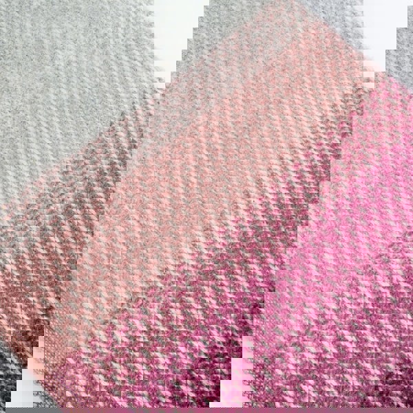 Evening Tales - Pure New Wool Blanket - Super Fluffy - Grey , Wine & Pink - Heating & Plumbing London - Throw