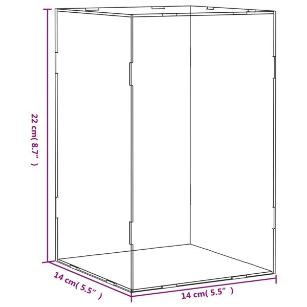 Berkfield Display Box Transparent 14x14x22 cm Acrylic
