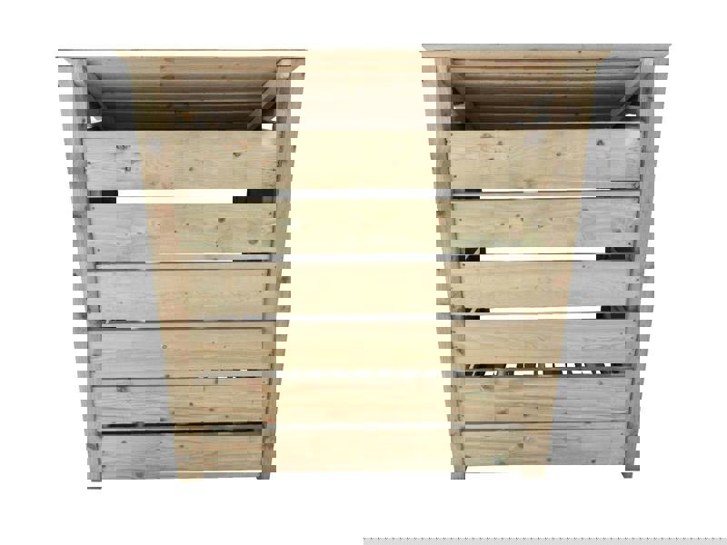 Arbor Garden Solutions Slatted Wooden Log Store with Shelf W-119cm, H-126cm Or 180cm, D-88cm