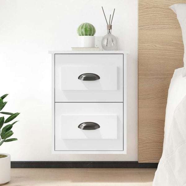 Berkfield Wall-mounted Bedside Cabinets 2 pcs High Gloss White 41.5x36x53cm