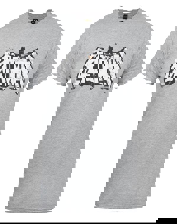 DC Comics Mens Grey Batman Retro Logo Short Sleeved T-Shirt