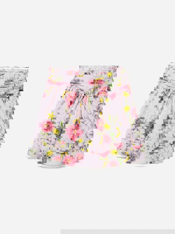 Patachou Girls Cotton Flower Print Skirt