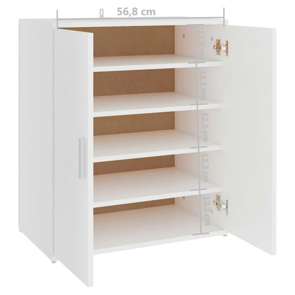 Berkfield Shoe Cabinet White 60x35x70 cm Engineered Wood