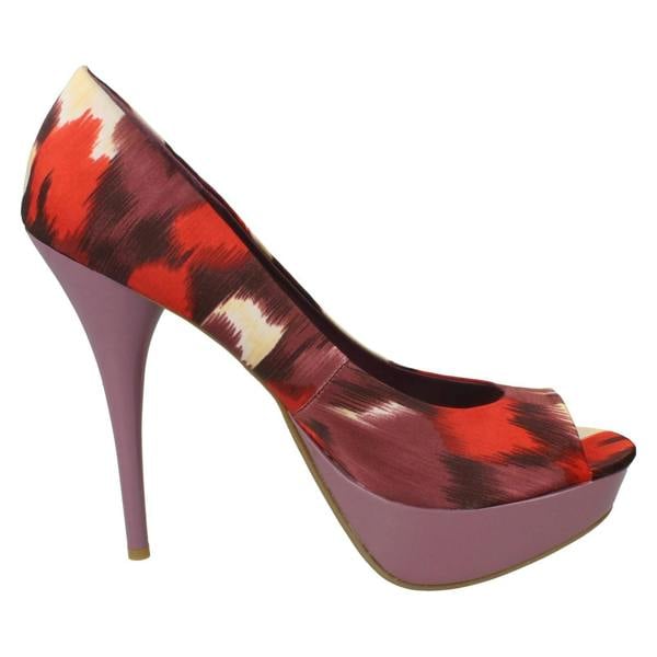 Spot On Ladies Spot On High Heel Platform Open Toe Court Shoe