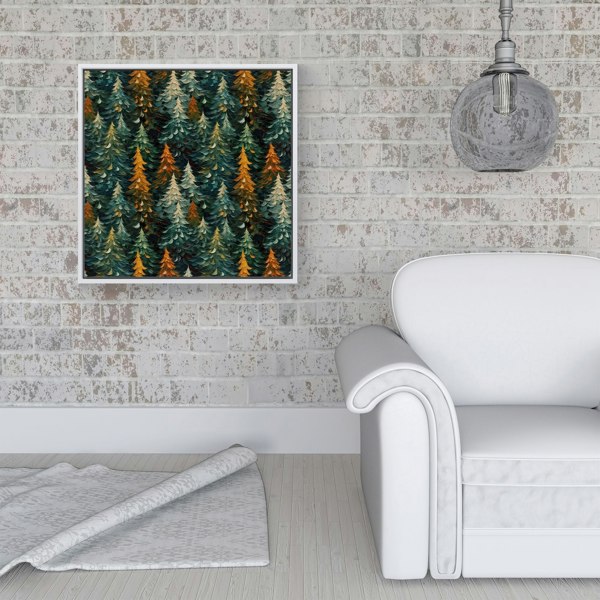 Warren Reed Impasto Style Christmas Trees Framed Canvas