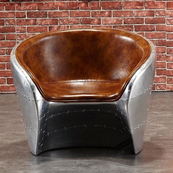 Aviator Pilot Armchair, Loft Style-Weilai Concept-Brown-Weilai Concept