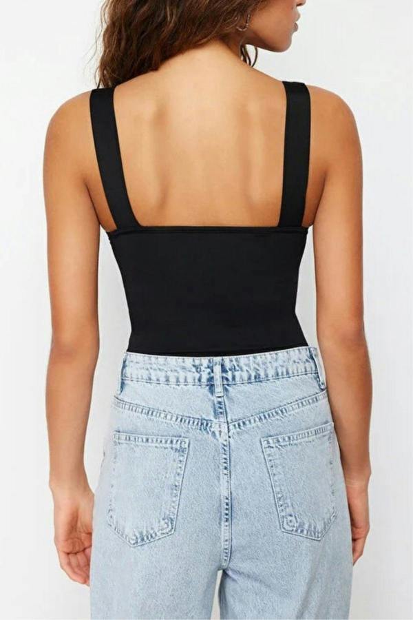 WOVCOR Square Neck Knit Bodysuit