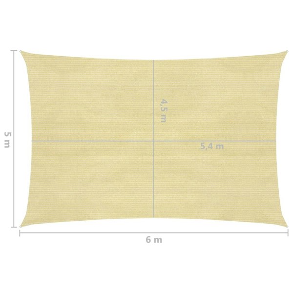 Berkfield Sunshade Sail 160 g/m�__ Beige 5x6 m HDPE