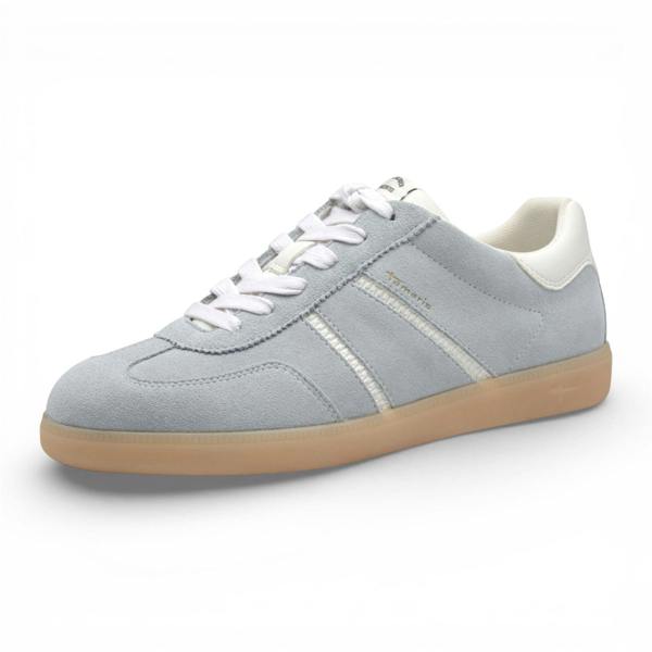 Tamaris Women's Blue White Leather Trainers Sneaker Shoes