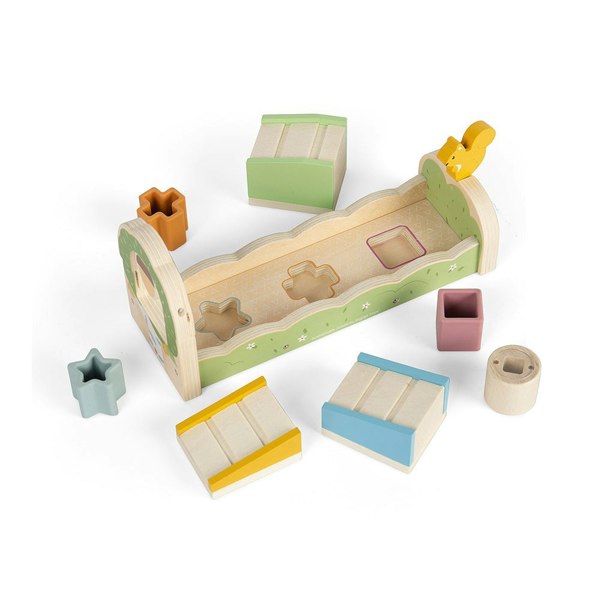 Bigjigs Toys Wooden Squirrel Ramp Game And Shape Sorter - 8 Play Pieces