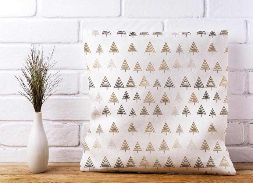 Warren Reed Geometric Christmas Tree Pattern Cushions