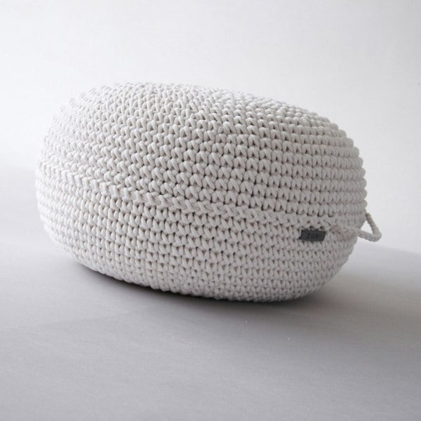 Crocheted ottoman IVORY - Zuri House