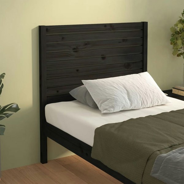 Berkfield Bed Headboard Black 96x4x100 cm Solid Wood Pine