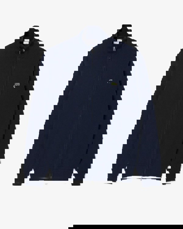 Lacoste High Neck Zipped Cotton Mens Sweater - Navy Blue 166