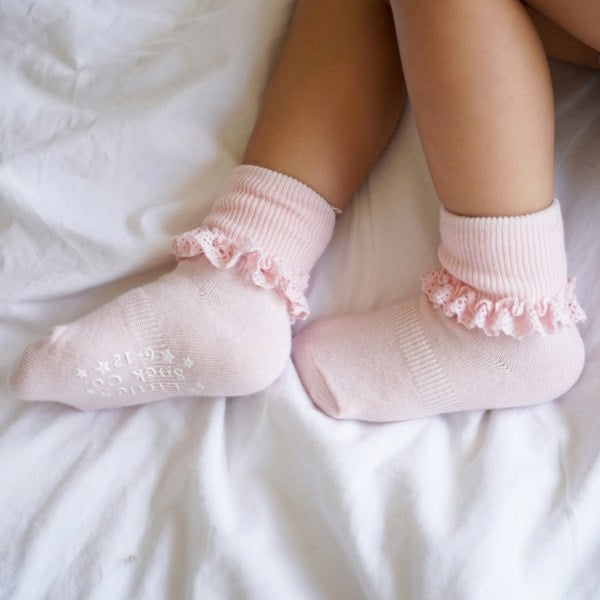 Little Sock Co. Gift Box of Socks - 3 Pairs of Frilly Non-Slip Stay-on Socks