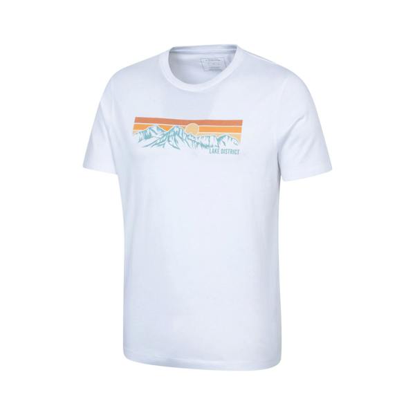 Mountain Warehouse Mens Lake District Mountain T-Shirt - White - 