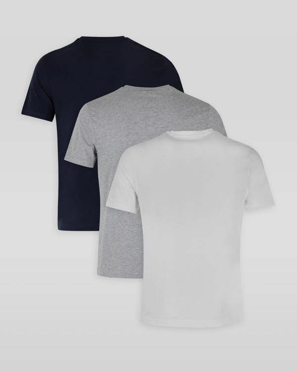 Steel & Jelly Navy, Grey & White 3 Pack Short Sleeve T-Shirts