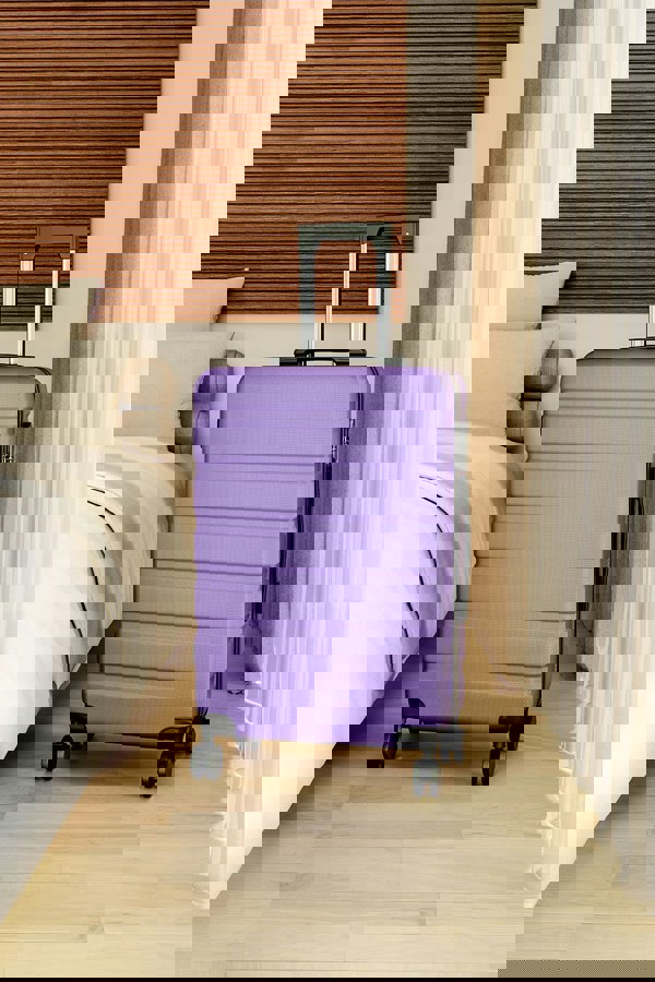 Living and Home Lightweight Hardside Travel Suitcase with Spinner Wheels, 24" Purple