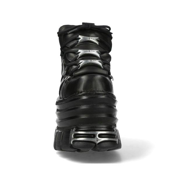 New Rock M-106-C181 Black Gothic Punk Chunky Platform Ankle Boots