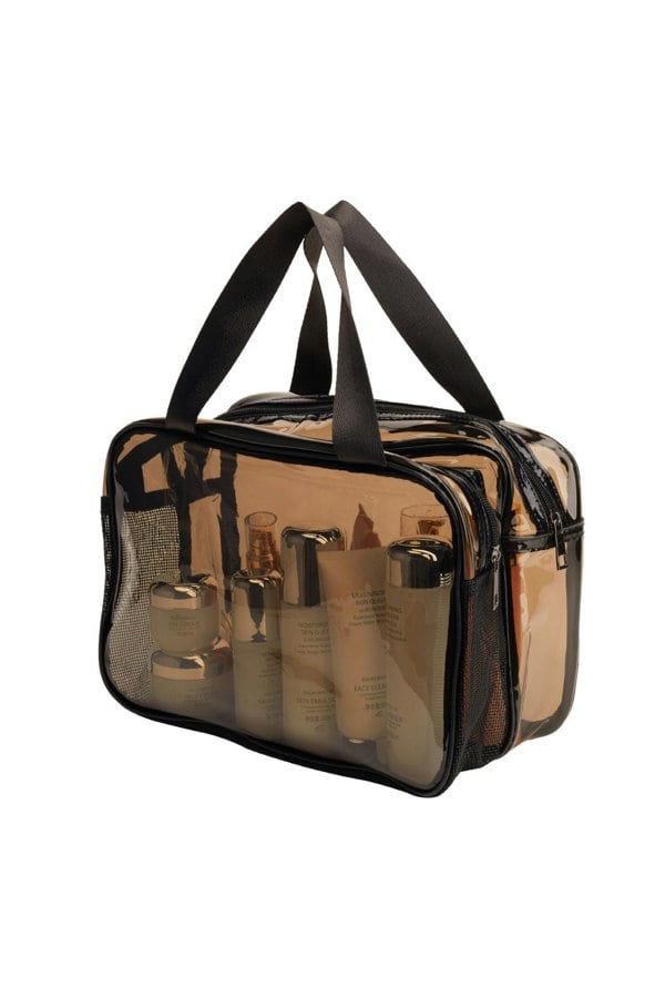 Living and Home Dry/Wet Separation Transparent Travel Makeup Bag