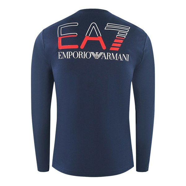 EA7 Large Back Logo Long Sleeved T-Shirt - Navy Blue