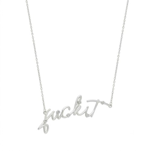 Spero London Sterling Silver Jewelled Fuckit Necklace - Silver