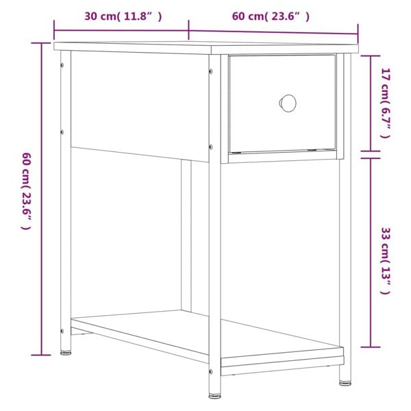 Berkfield Bedside Cabinets 2 pcs Smoked Oak 30x60x60 cm Engineered Wood