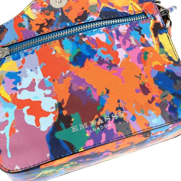 Embassy London Snapshot - Summer Colours - Camera shaped cross-body bag in Summer Colours pattern leather
