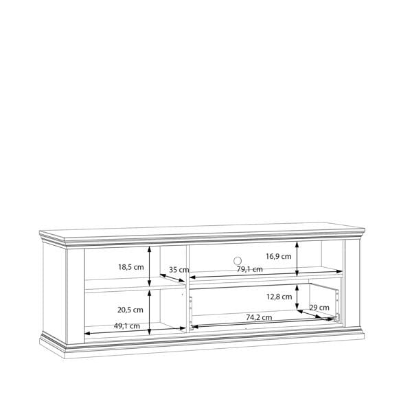 Furniture To Go Pontypool TV Unit with Drawer & Open Shelf in Grey and Mauvella Oak
