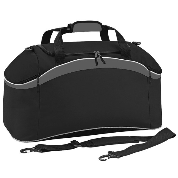 BagBase Teamwear Sport Holdall / Duffle Bag (54 Litres) - Black/ Graphite Grey/ White