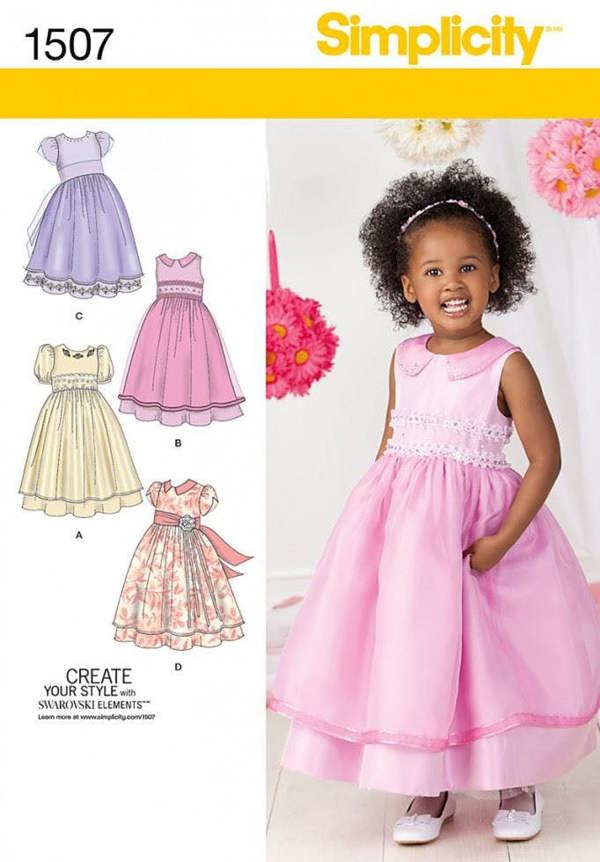 Simplicity Sewing Pattern 1507, Dresses for Kids, Baby, Ages: 1/2 - 3 - Intermediate