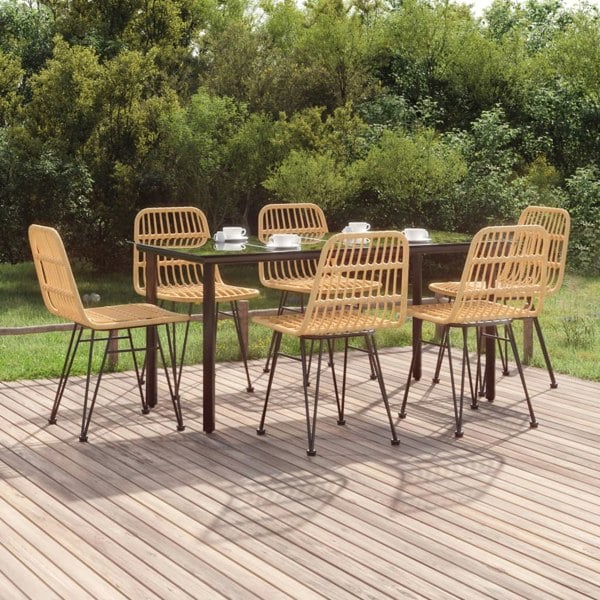 Berkfield 7 Piece Garden Dining Set Poly Rattan