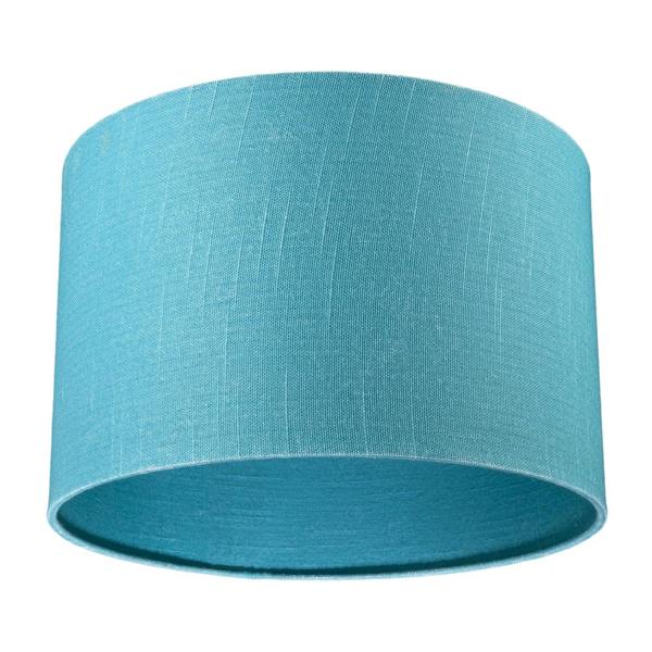 Designer Coastal Waters Teal Textured Linen Fabric Circular Lamp Shade Image 5