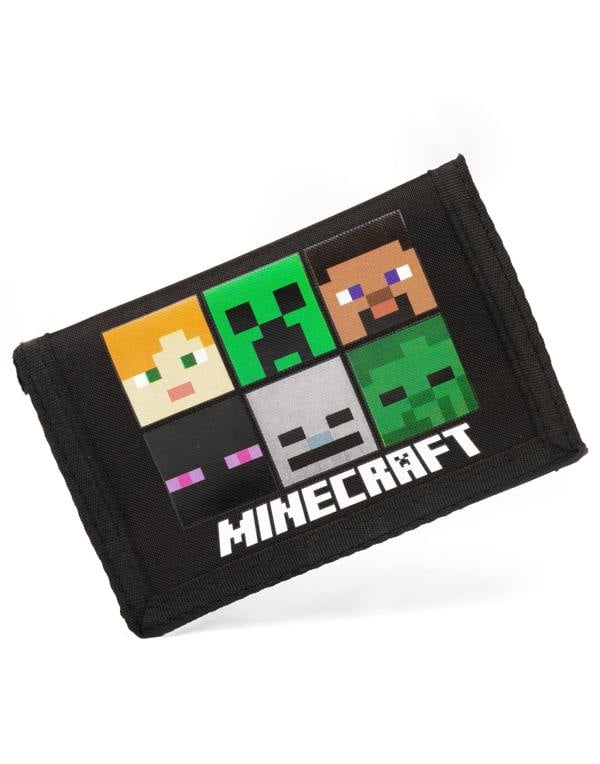 Minecraft Unisex Kids Black Multi Character Velcro Wallet (One Size) [dis]