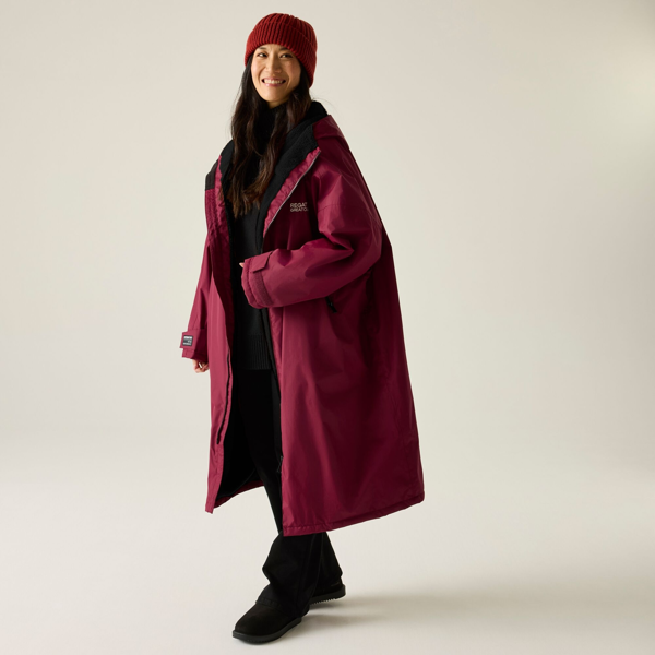 Regatta Unisex Adult Waterproof Fleece Lined Changing Robe - Dark Maroon