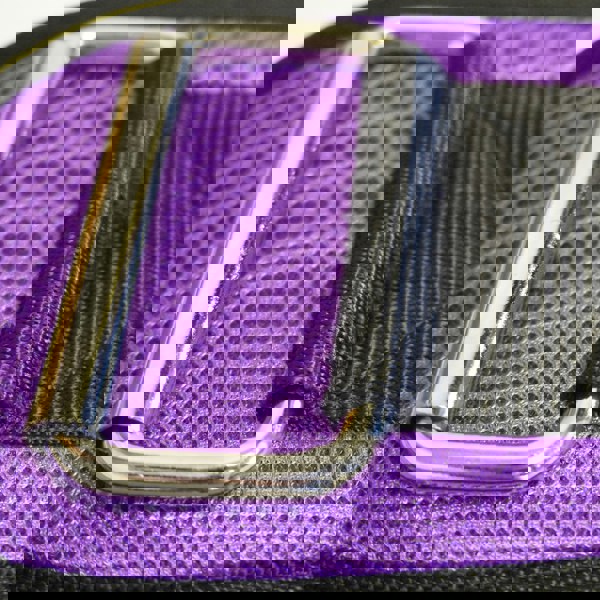 D ring buckle on purple workout belt