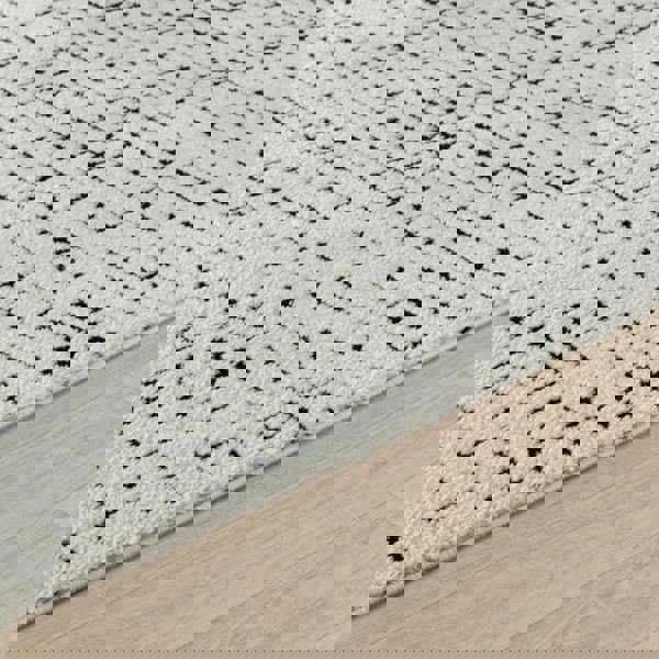 Livabliss Freud-Modern Ivory Black High Pile Rug