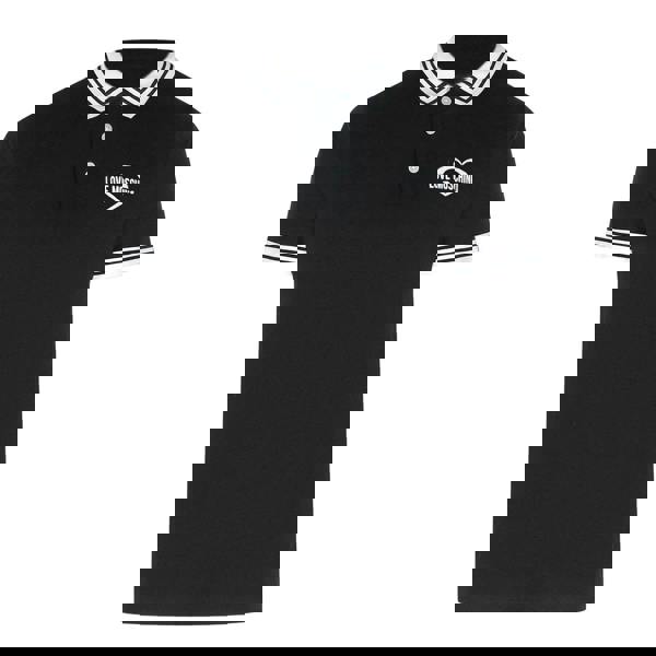 Moschino Love Moschino Twin Tipped Collar Love Logo Black Polo Shirt