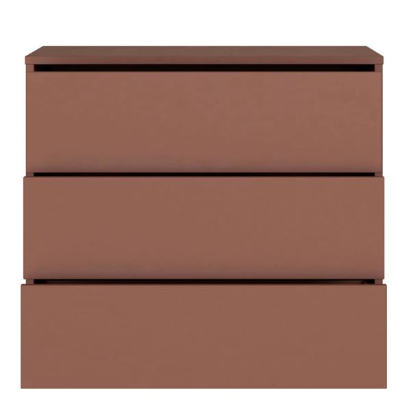 Alice Springs 3 Drawer Chest with Push-to-Open Drawers in Terracotta