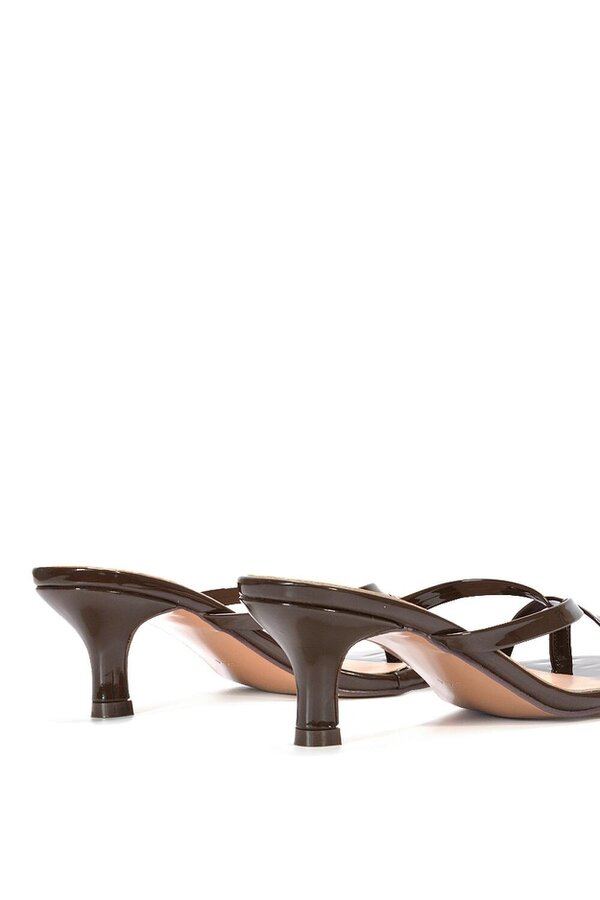XY LONDON Kitten Heel Sandal Mules With Toe Post
