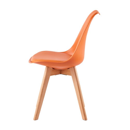 Set of 4 Dining Chairs with Solid Wooden Legs and Seat Cushion Pads Eva