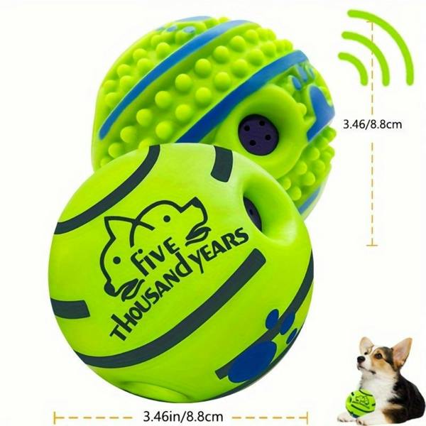 Dyzi 2 Pack Interactive Dog Sound Balls 8.8cm Chew & Training Toys Green