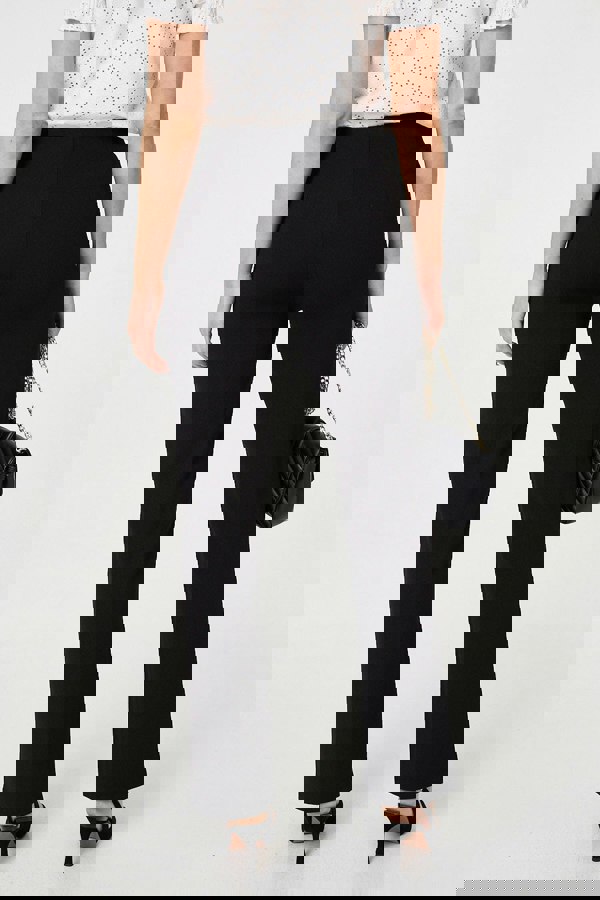 Black | High Waist Kick Flare Trousers
