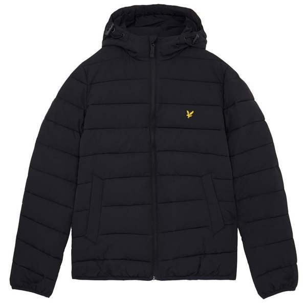 Lyle & Scott Branded Hooded Puffer Jacket - Dark Navy