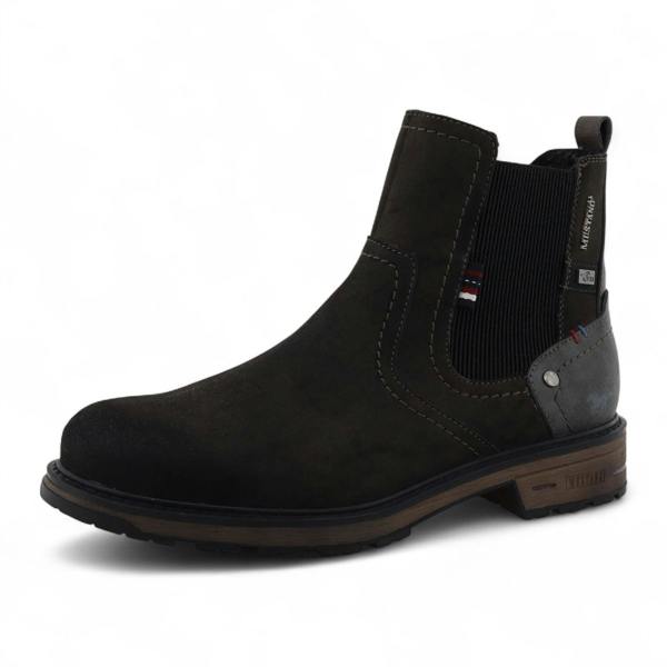 Mustang Men's Dark Grey Water-Resistant Chelsea Ankle Boots