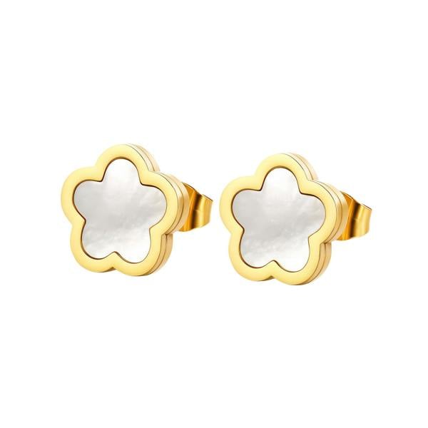 Serafina Blair Earrings - 18K Gold Plated Stainless Steel Clover Stud Earrings