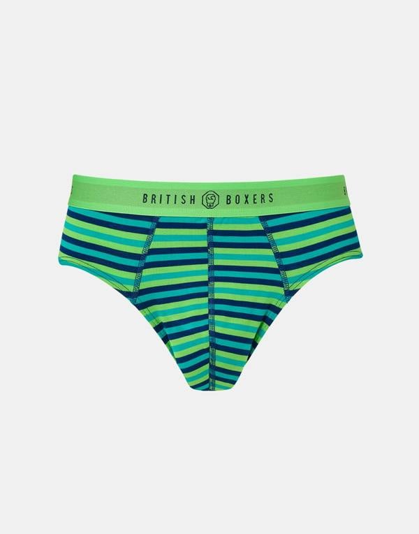 British Boxers Multipack! 4 Pairs of Men's Bamboo Briefs - Electric Lime